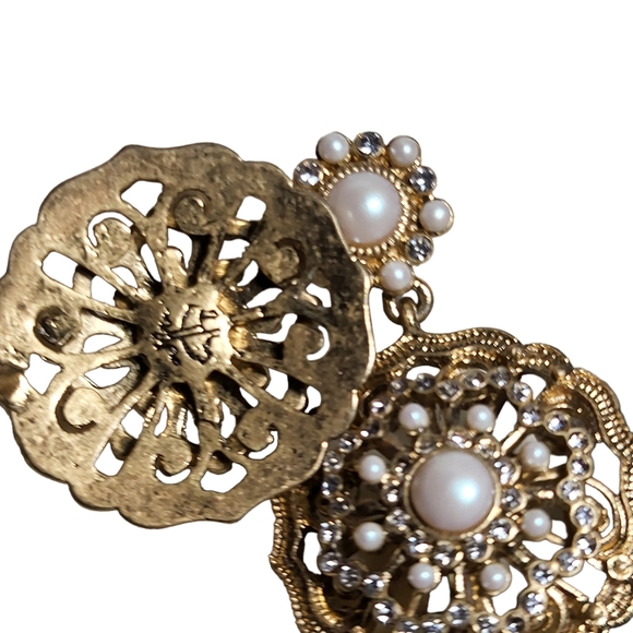 BROOKS BROTHER'S Women's Dangle Drop Statement Wedding Earrings - Picture 9 of 12